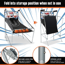Load image into Gallery viewer, Foldable Dual Shot Basketball Arcade Game with Electronic Scoring System