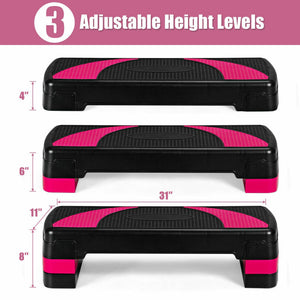 31 Inch Adjustable Exercise Aerobic Stepper with Non-Slip Pads