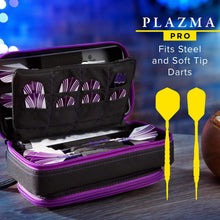 Load image into Gallery viewer, Casemaster Plazma Pro Dart Case Black with Amethyst Zipper and Phone Pocket - Top Table Sports 