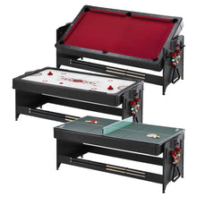 Load image into Gallery viewer, Fat Cat Original 3-in-1 7&#39; Pockey Multi-Game Table Red - Top Table Sports 