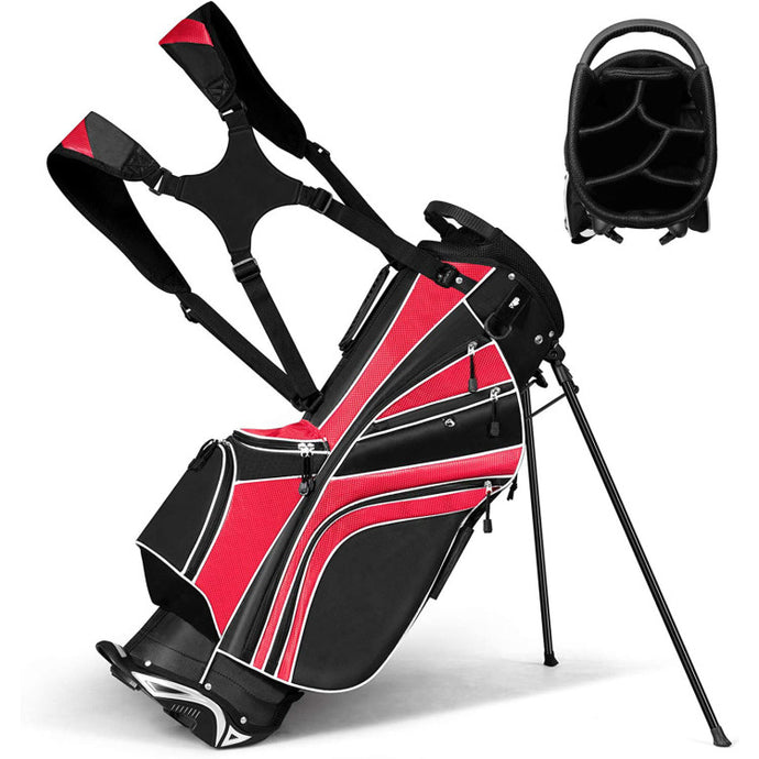 Golf Stand Cart Bag with 6-Way Divider Carry Pockets