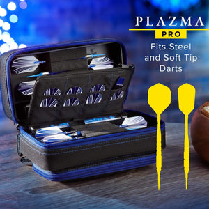 Casemaster Plazma Pro Dart Case Black with Sapphire Zipper and Phone Pocket - Top Table Sports 