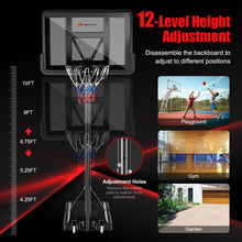 Load image into Gallery viewer, Adjustable Portable Basketball Hoop Stand with Shatterproof Backboard Wheels