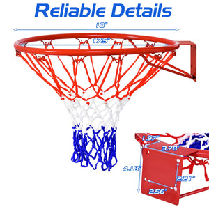 18 Inch Replacement Basketball Rim with All-Weather Net