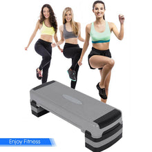 Load image into Gallery viewer, 35 Inch Aerobic Cardio Adjustable Exercise Stepper with Risers