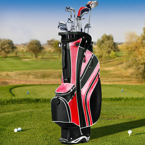 Golf Stand Cart Bag with 6-Way Divider Carry Pockets