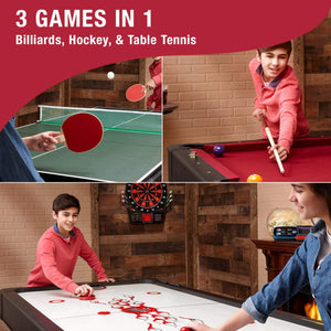 Fat Cat Original 3-in-1 7' Pockey Multi-Game Table Red - Top Table Sports 