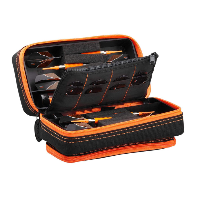 Casemaster Plazma Pro Dart Case Black with Orange Zipper and Phone Pocket - Top Table Sports 